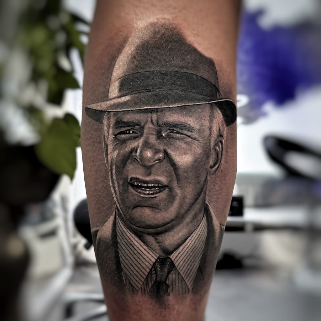 Realistic tattoo of a man